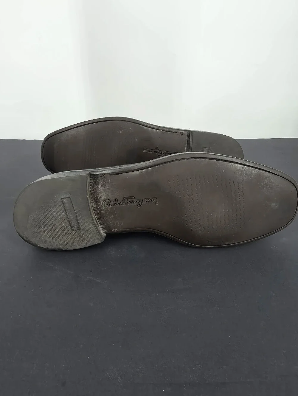 Salvatore Ferragamo Studio Mens 11 B Black Leather Derby Oxford Dress Shoes